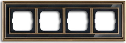 Рамка универсальная ABB Династия 4-м. античная латунь/стекло черное фото Рамка универсальная ABB Династия 4-м. античная латунь/стекло черное картинка